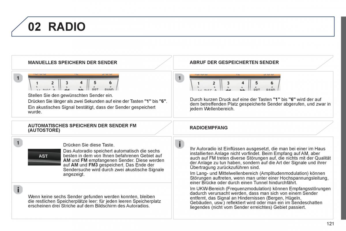 Peugeot 107 Handbuch / page 123