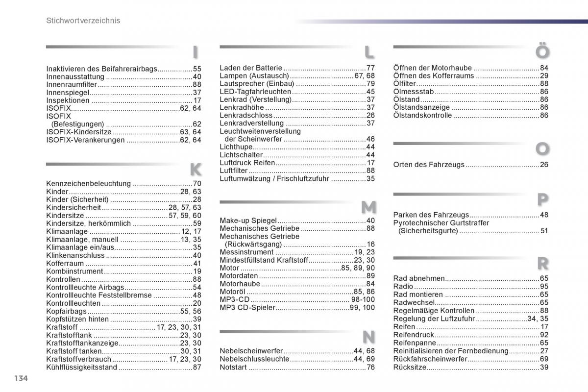 Peugeot 107 Handbuch / page 136