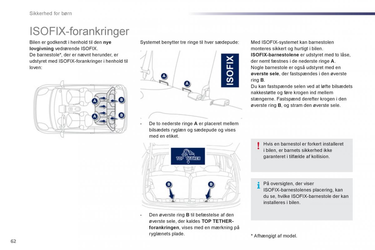 Peugeot 107 Bilens instruktionsbog / page 64