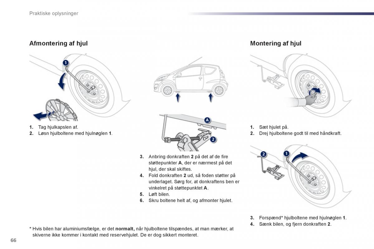 Peugeot 107 Bilens instruktionsbog / page 68