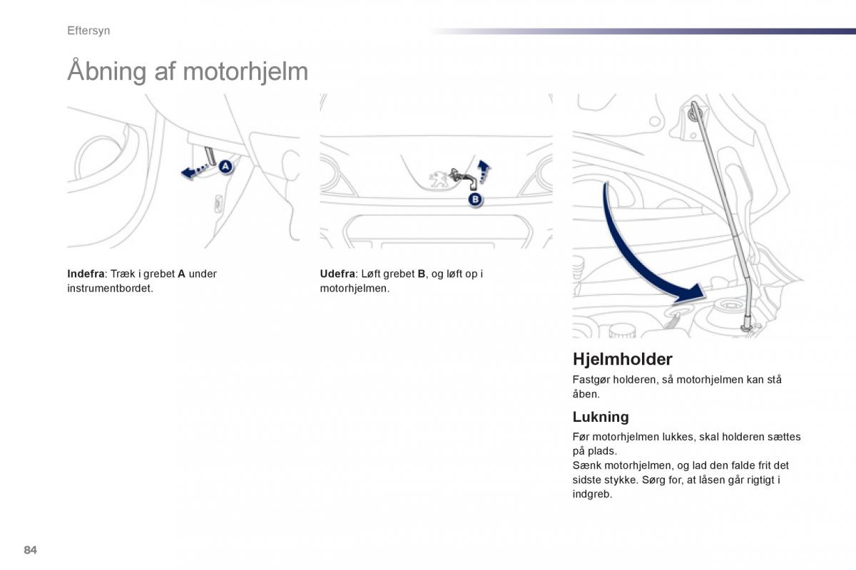 Peugeot 107 Bilens instruktionsbog / page 86