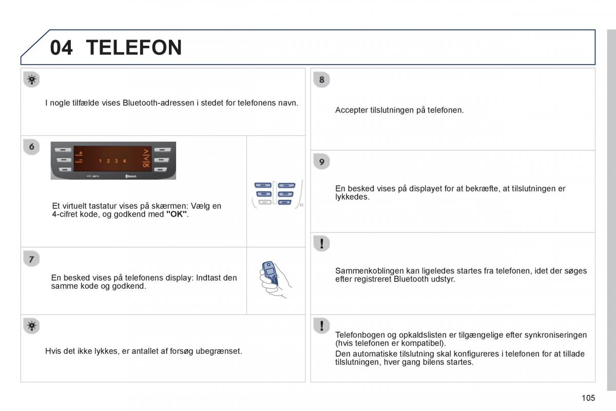 Peugeot 107 Bilens instruktionsbog / page 107