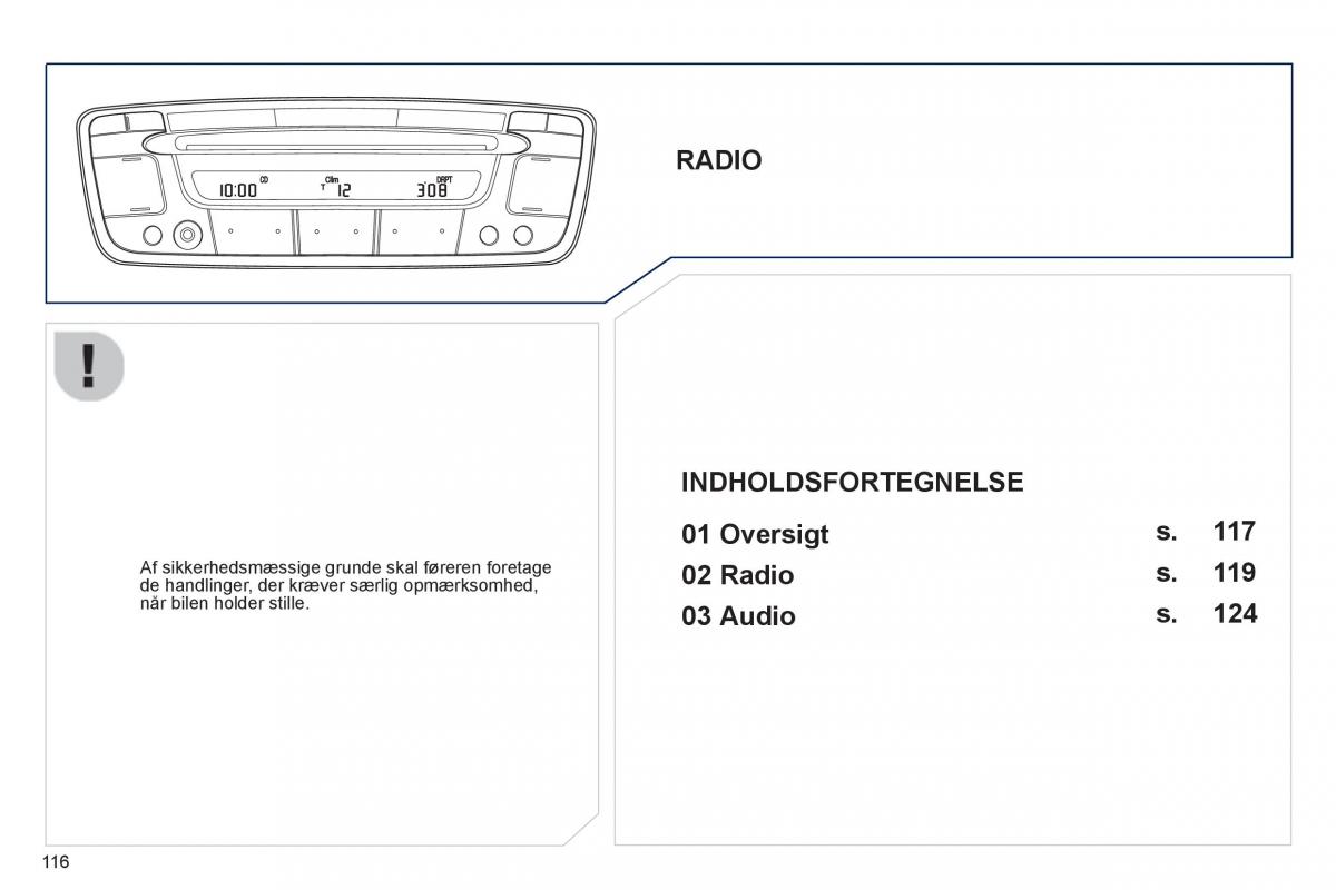 Peugeot 107 Bilens instruktionsbog / page 118