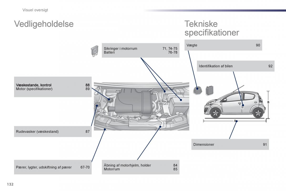 Peugeot 107 Bilens instruktionsbog / page 134