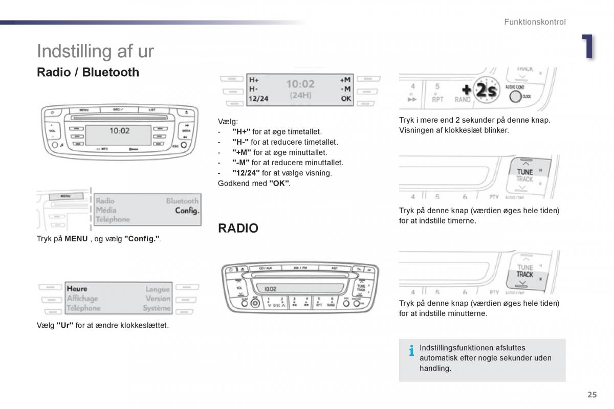 Peugeot 107 Bilens instruktionsbog / page 27