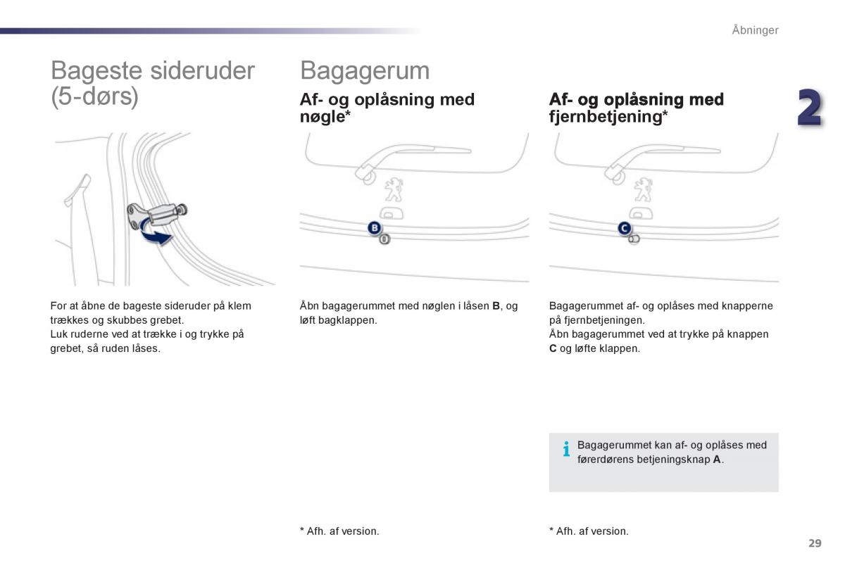 Peugeot 107 Bilens instruktionsbog / page 31