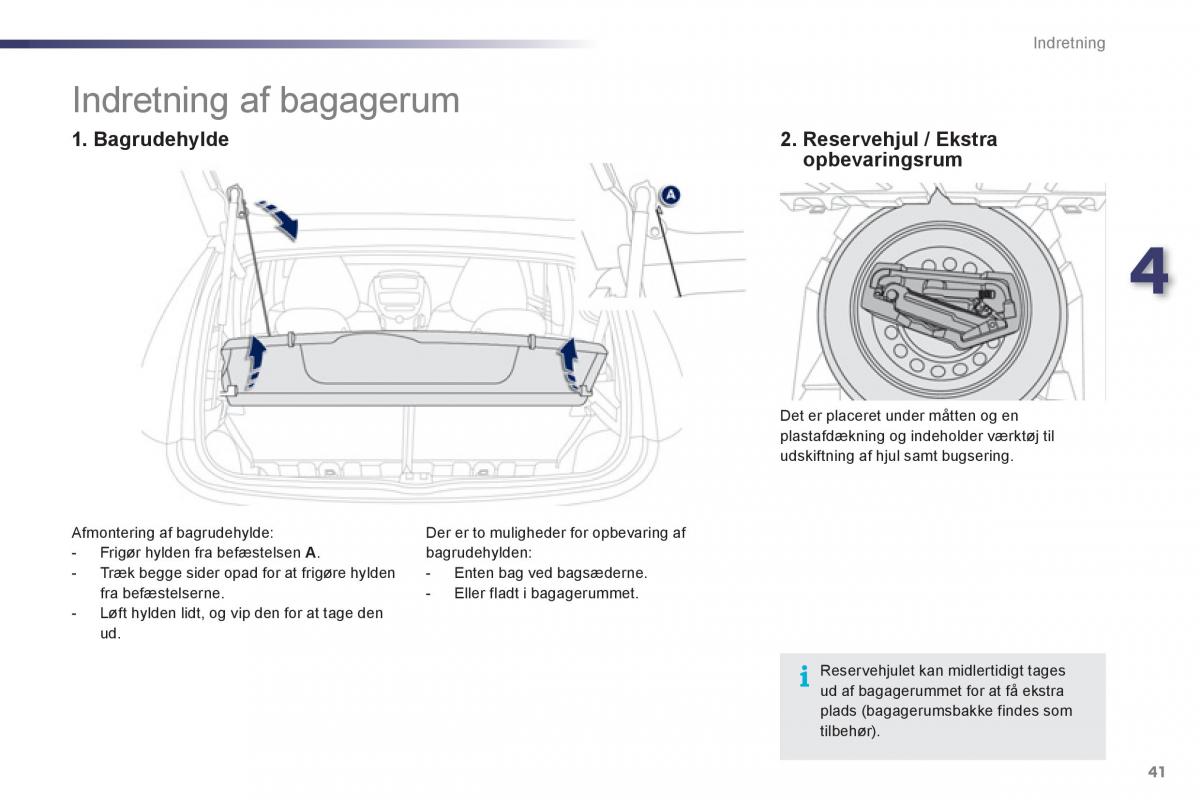 Peugeot 107 Bilens instruktionsbog / page 43