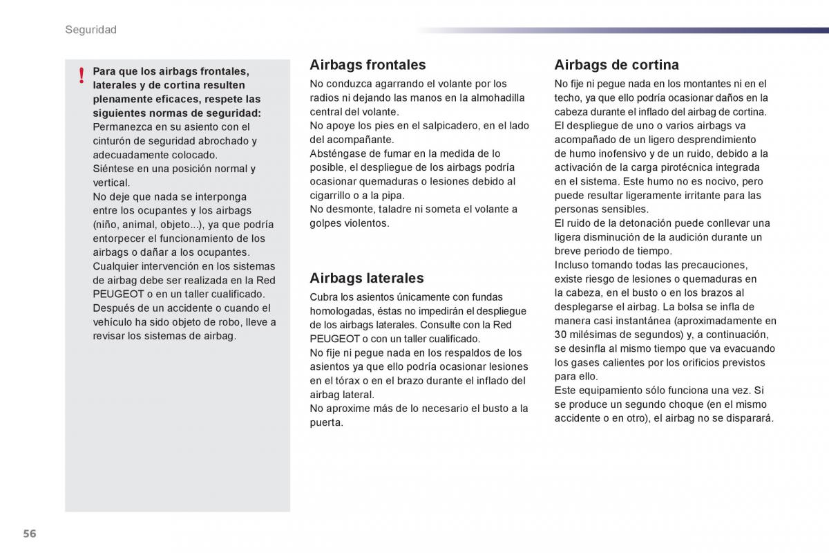 Peugeot 107 manual del propietario / page 58