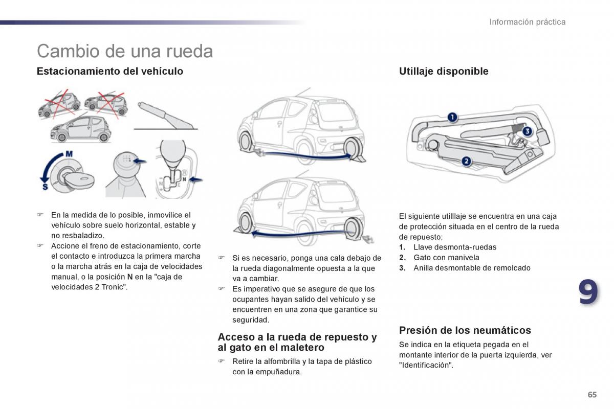 Peugeot 107 manual del propietario / page 67