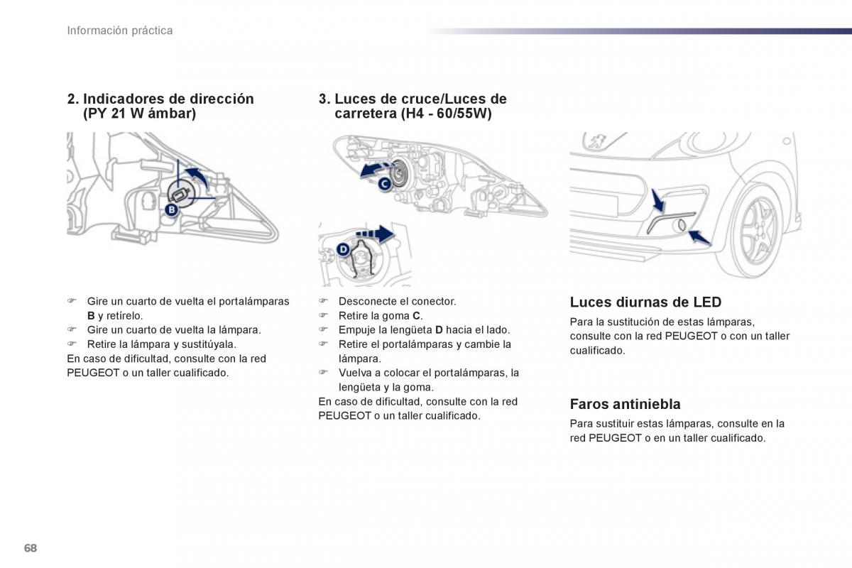 Peugeot 107 manual del propietario / page 70