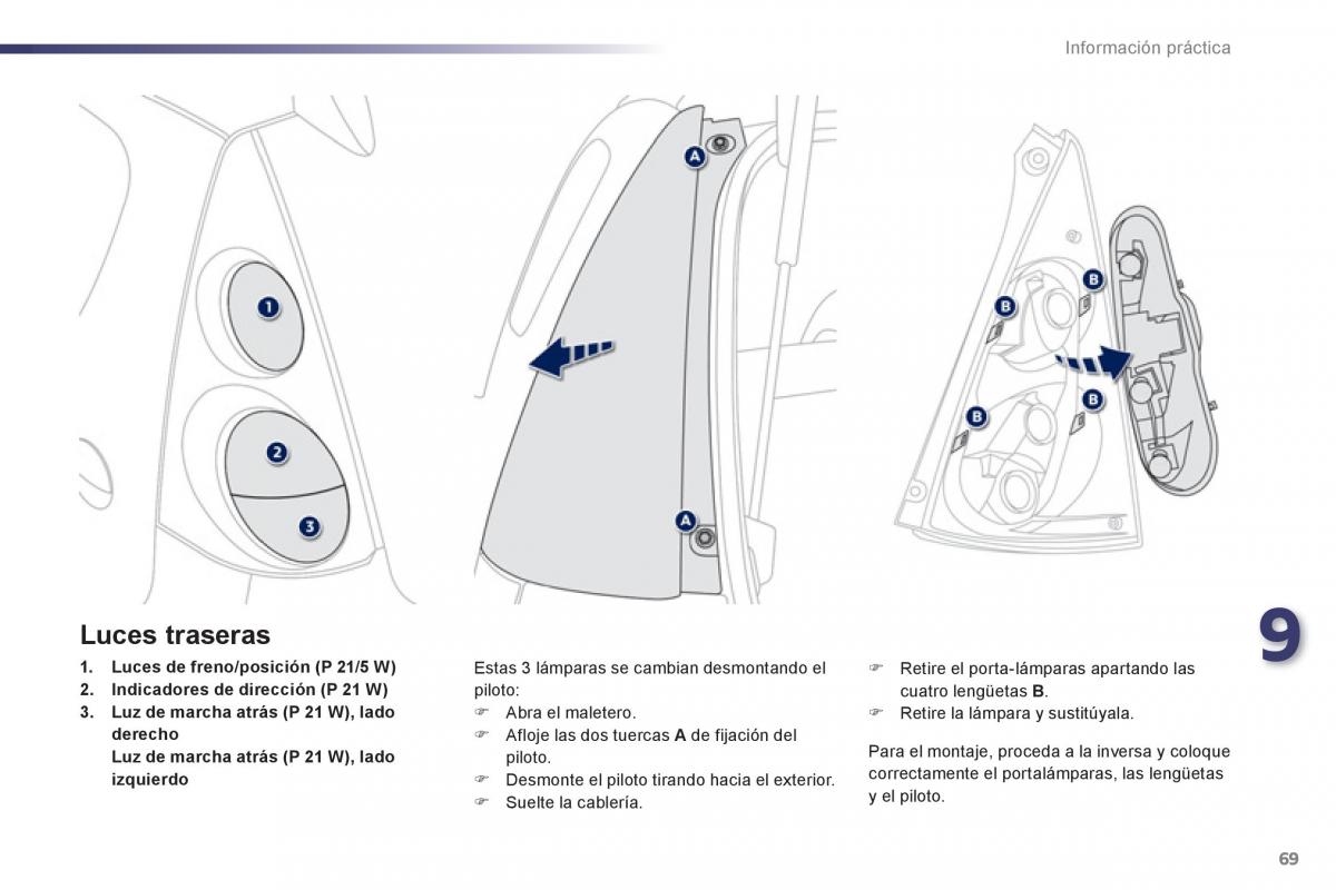 Peugeot 107 manual del propietario / page 71