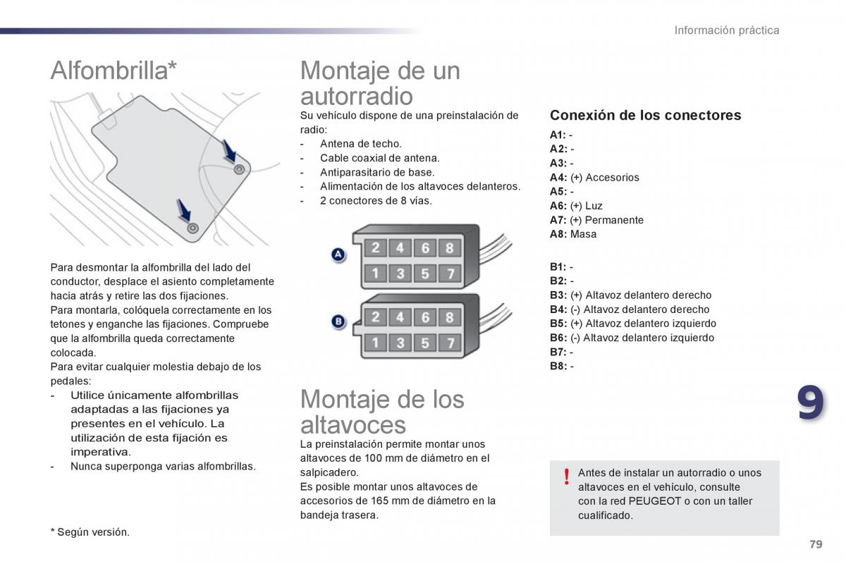 Peugeot 107 manual del propietario / page 81