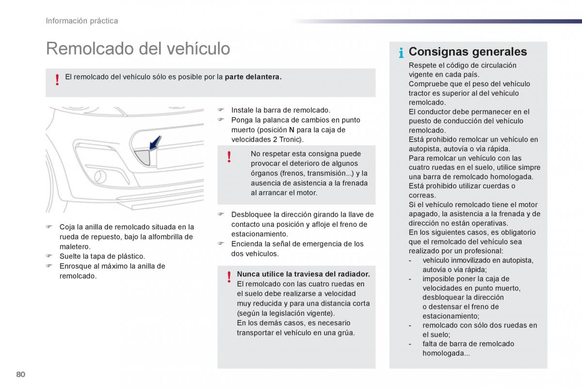 Peugeot 107 manual del propietario / page 82