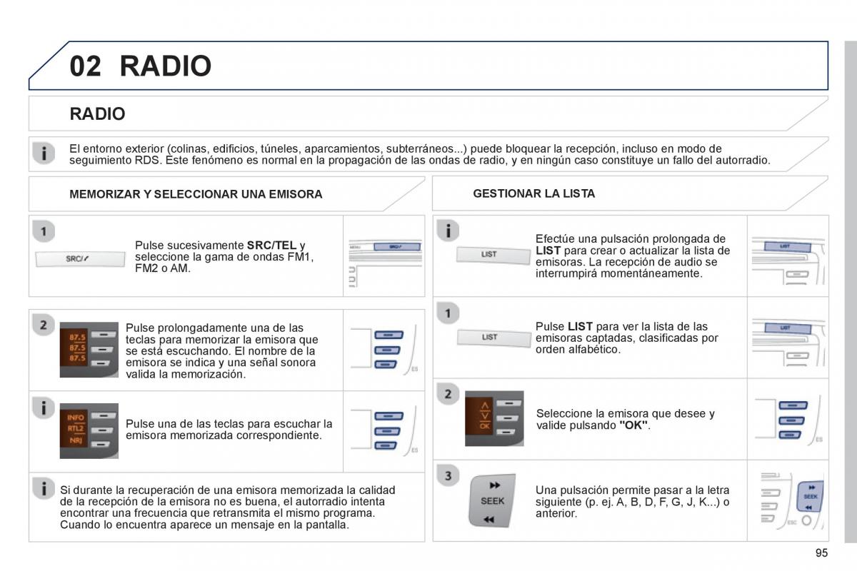 Peugeot 107 manual del propietario / page 97