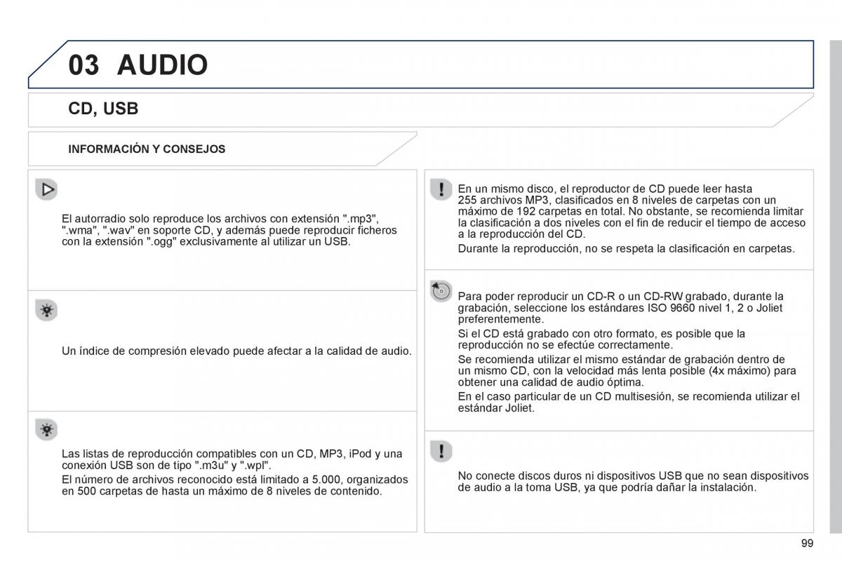 Peugeot 107 manual del propietario / page 101