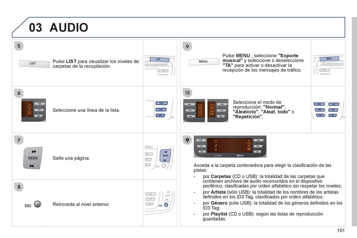 Peugeot 107 manual del propietario / page 103