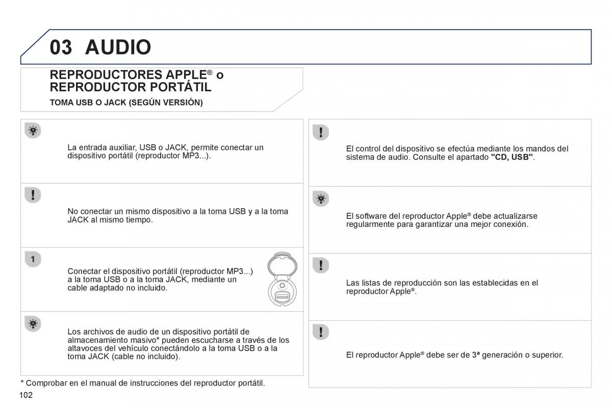 Peugeot 107 manual del propietario / page 104