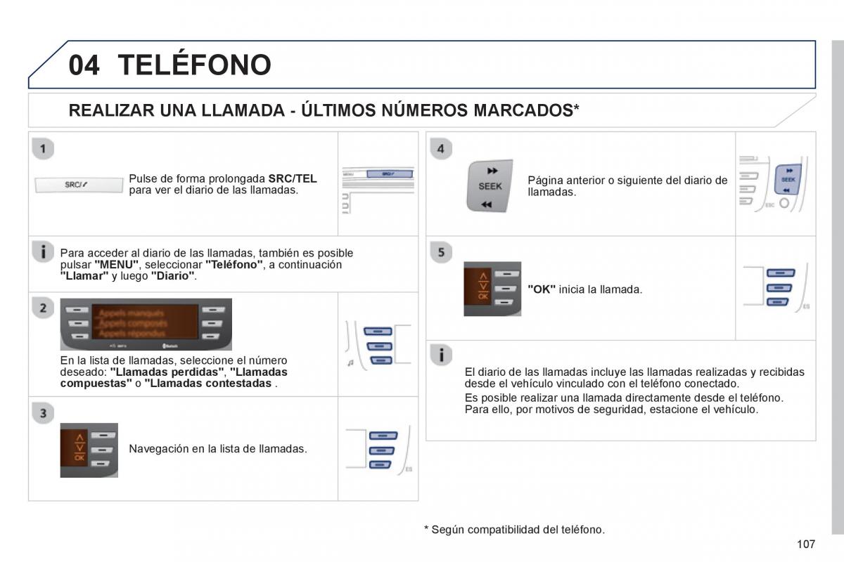 Peugeot 107 manual del propietario / page 109