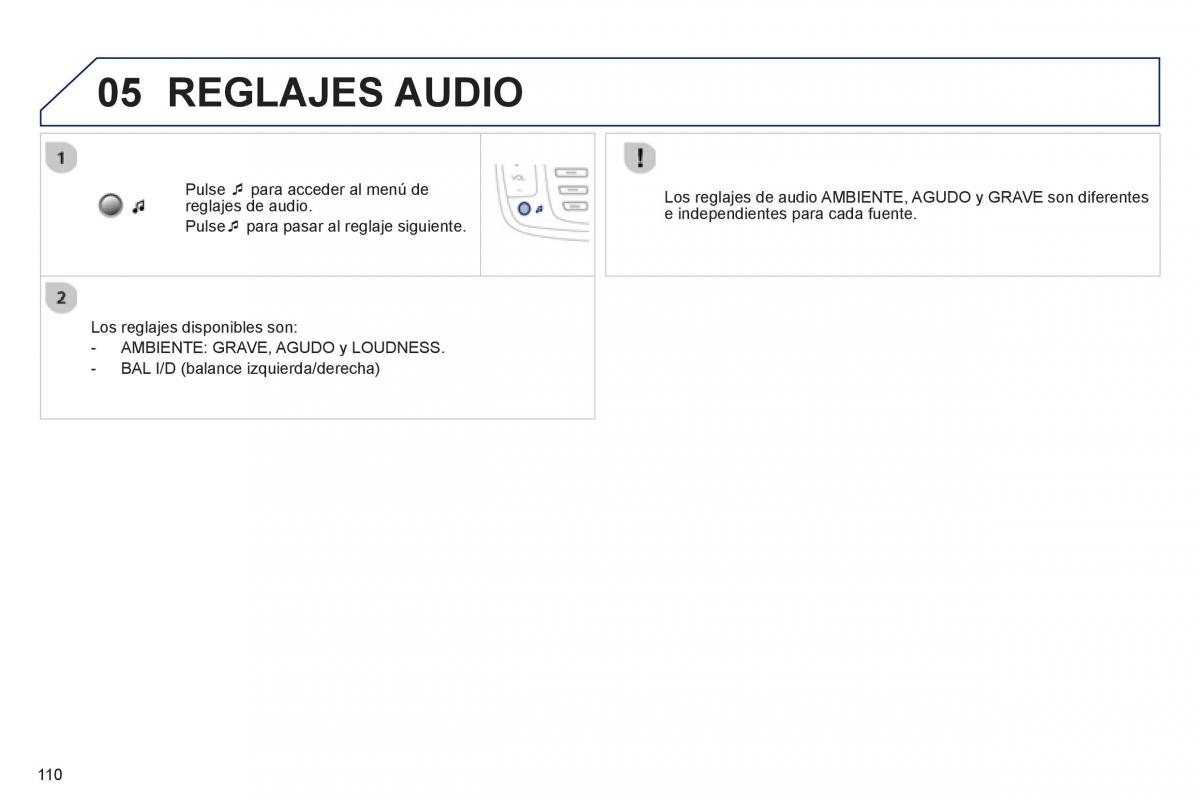 Peugeot 107 manual del propietario / page 112