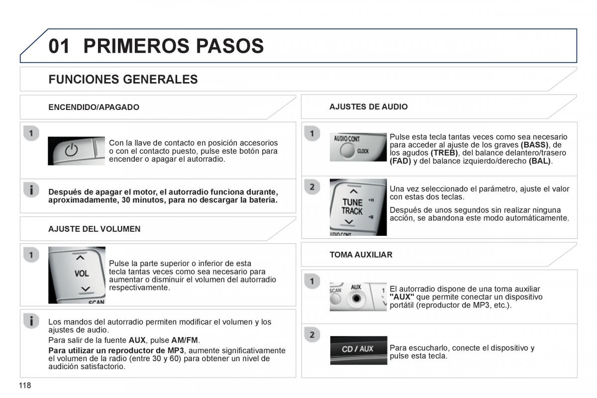 Peugeot 107 manual del propietario / page 120