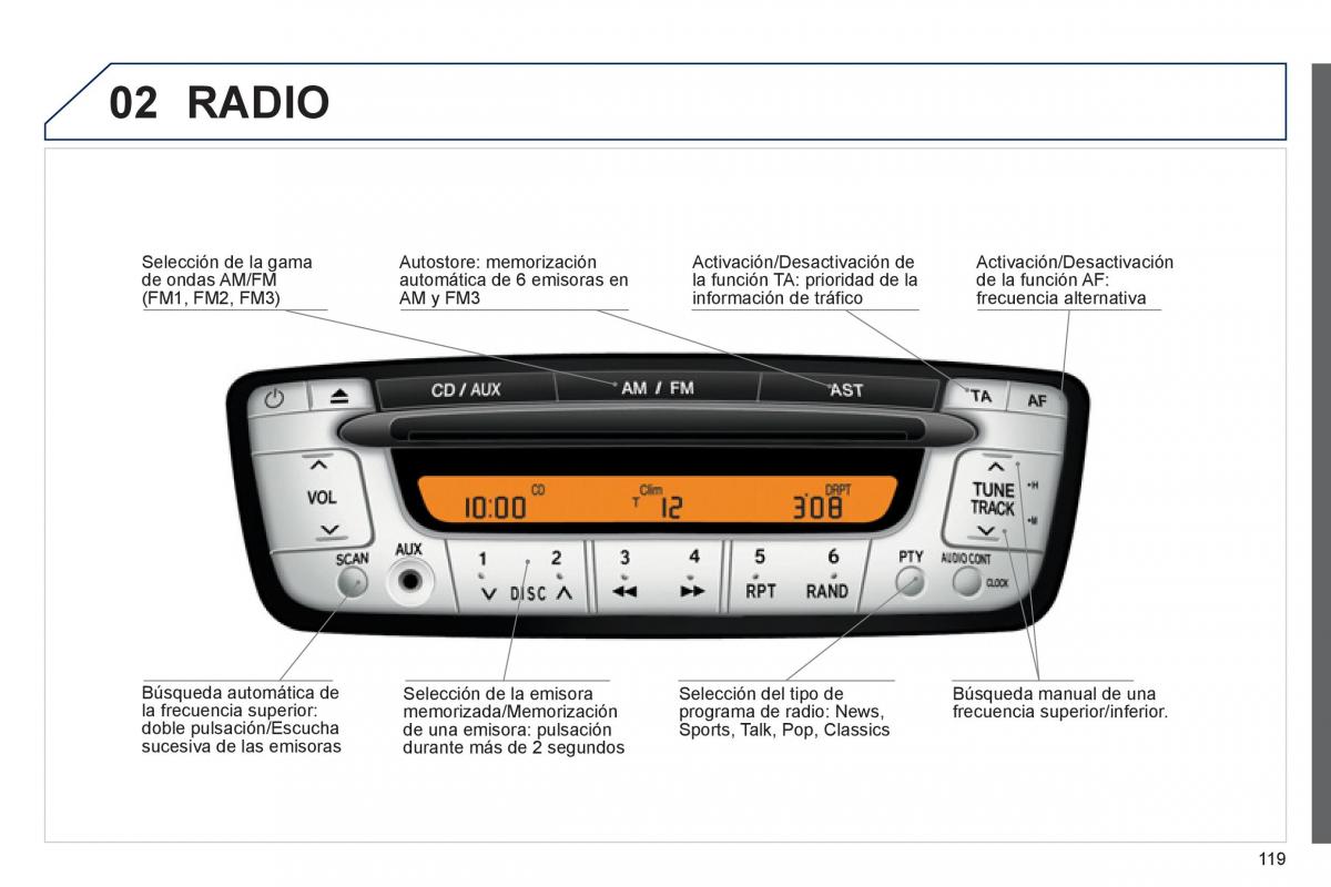 Peugeot 107 manual del propietario / page 121