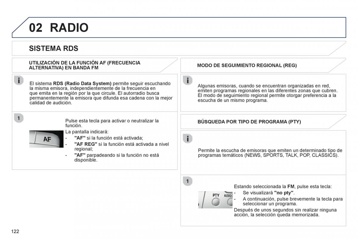 Peugeot 107 manual del propietario / page 124