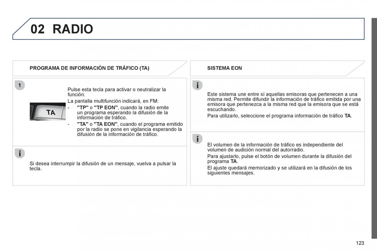 Peugeot 107 manual del propietario / page 125