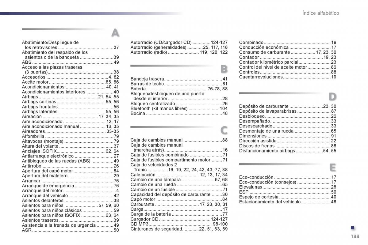 Peugeot 107 manual del propietario / page 135