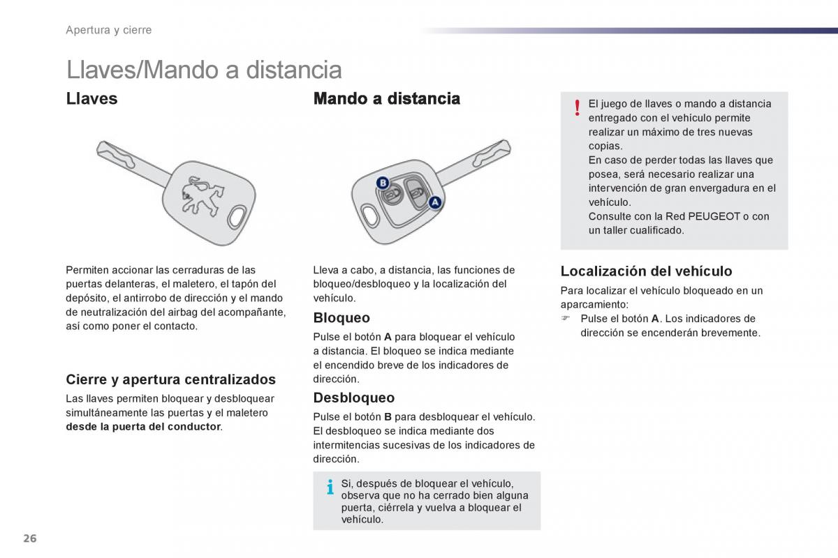 Peugeot 107 manual del propietario / page 28