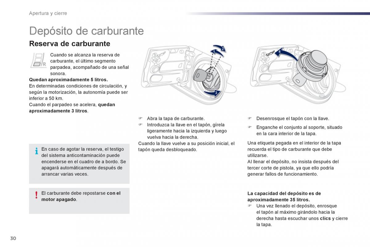 Peugeot 107 manual del propietario / page 32