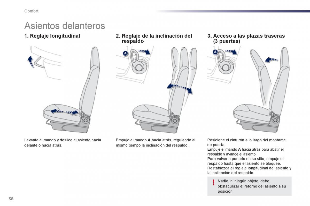 Peugeot 107 manual del propietario / page 40