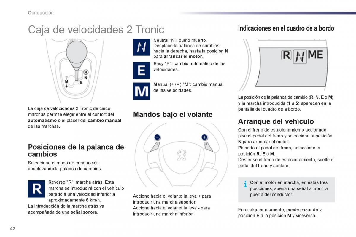 Peugeot 107 manual del propietario / page 44