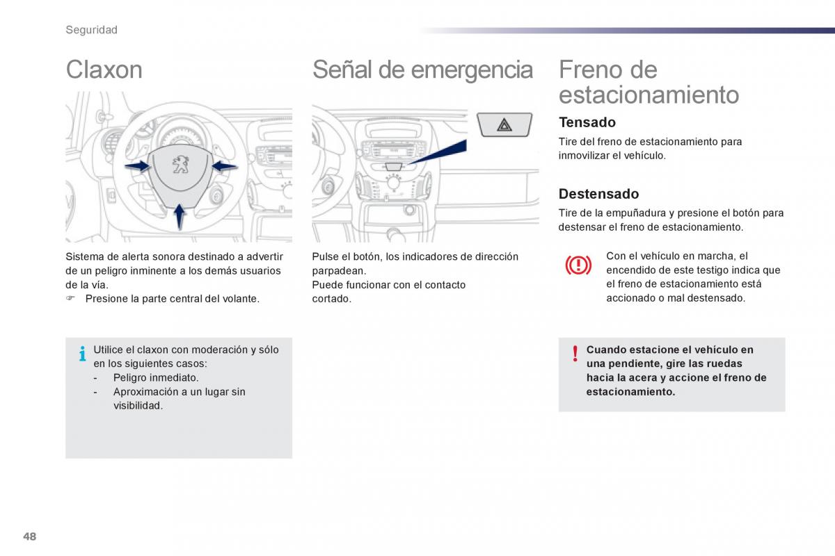 Peugeot 107 manual del propietario / page 50