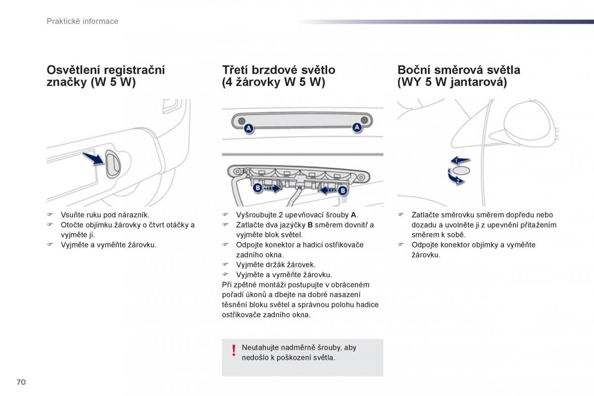 Peugeot 107 navod k obsludze / page 72