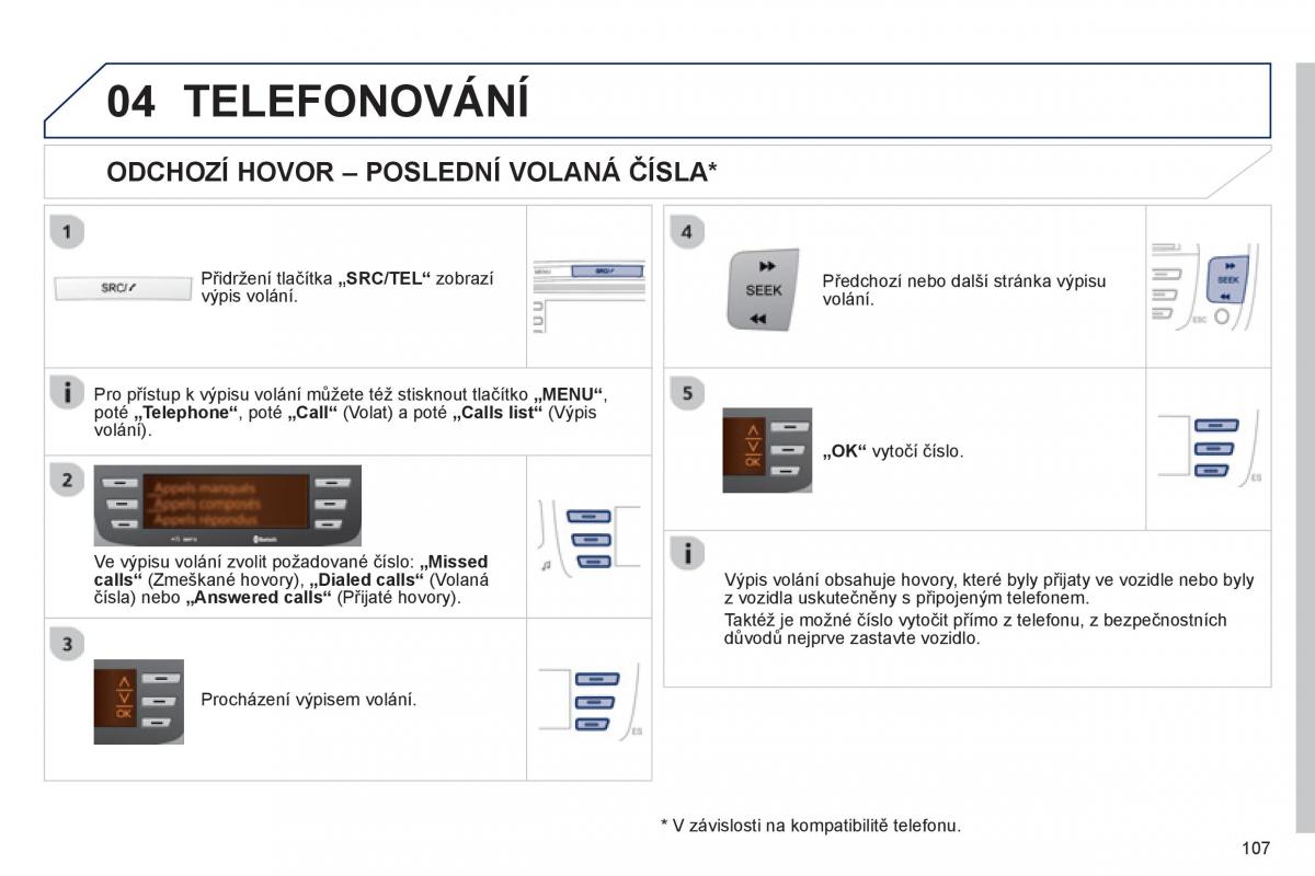 Peugeot 107 navod k obsludze / page 109