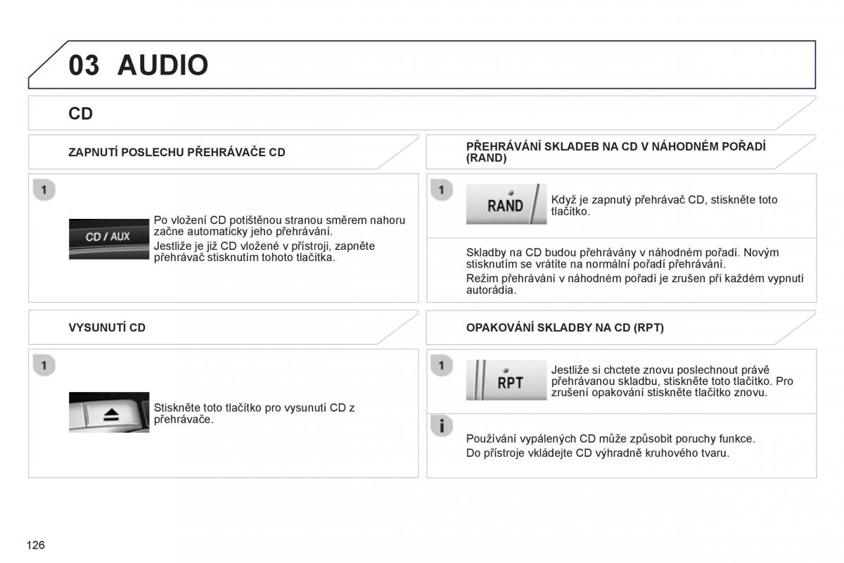 Peugeot 107 navod k obsludze / page 128