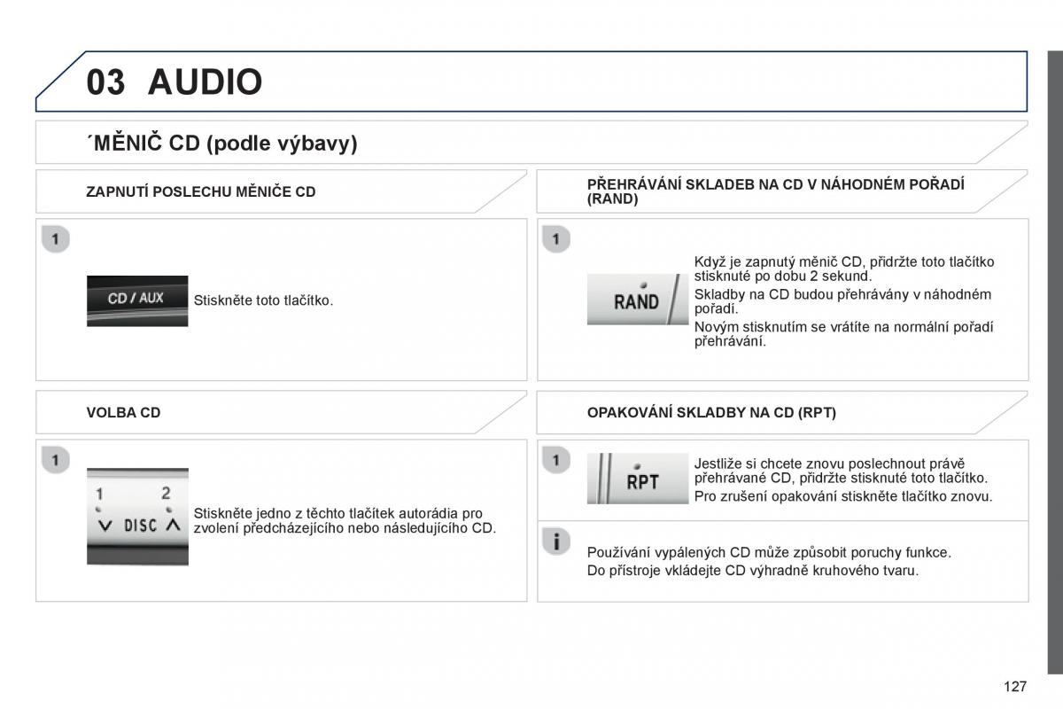 Peugeot 107 navod k obsludze / page 129