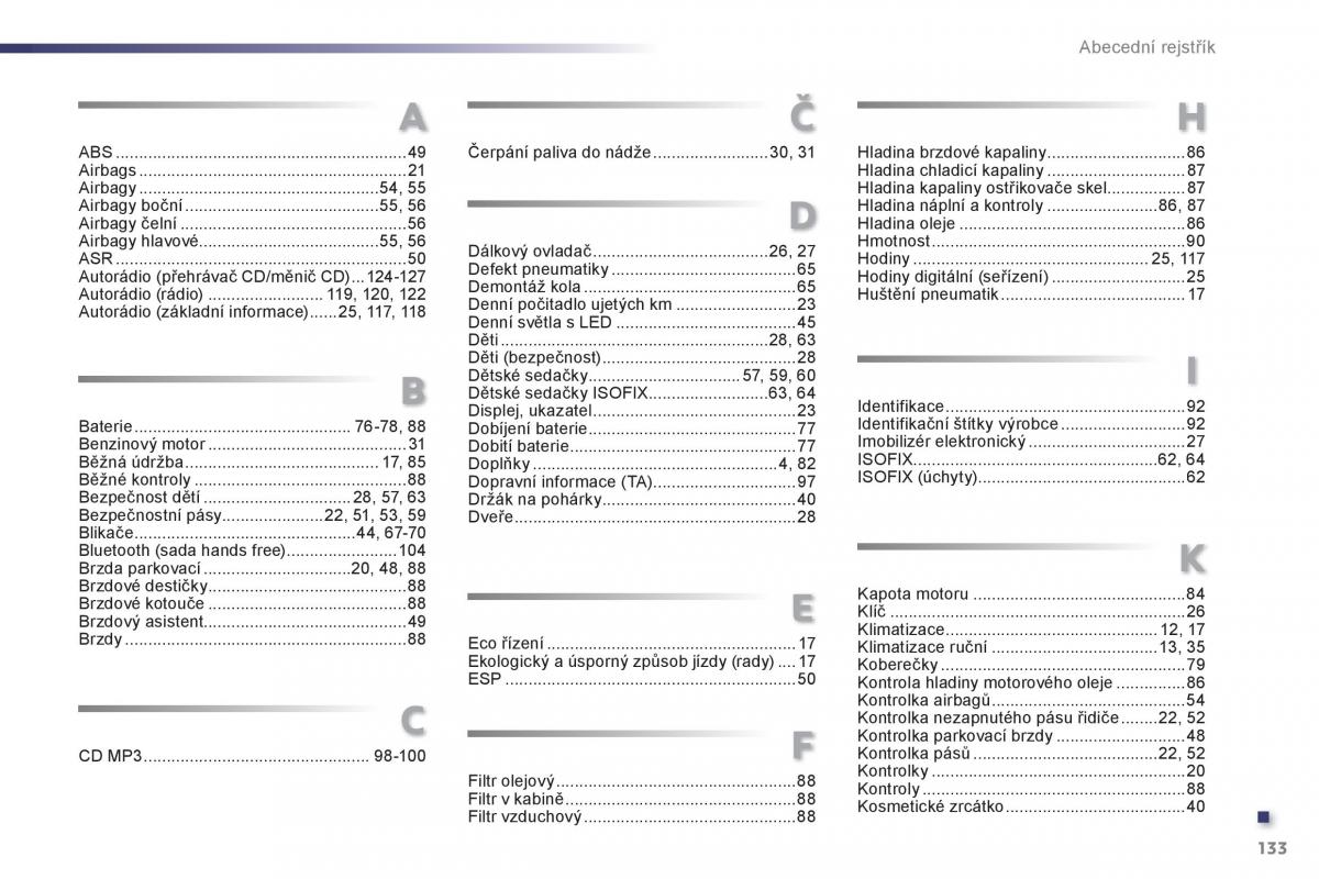 Peugeot 107 navod k obsludze / page 135