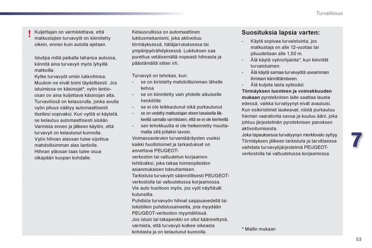 Peugeot 107 omistajan kasikirja / page 55