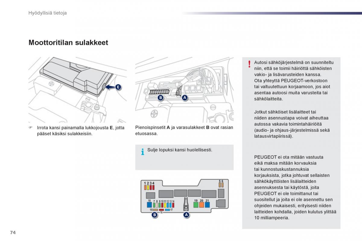 Peugeot 107 omistajan kasikirja / page 76