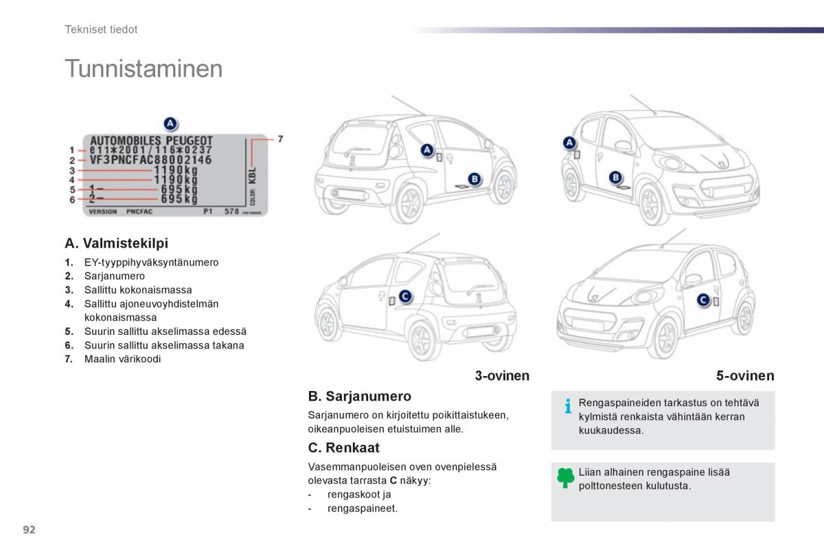 Peugeot 107 omistajan kasikirja / page 94