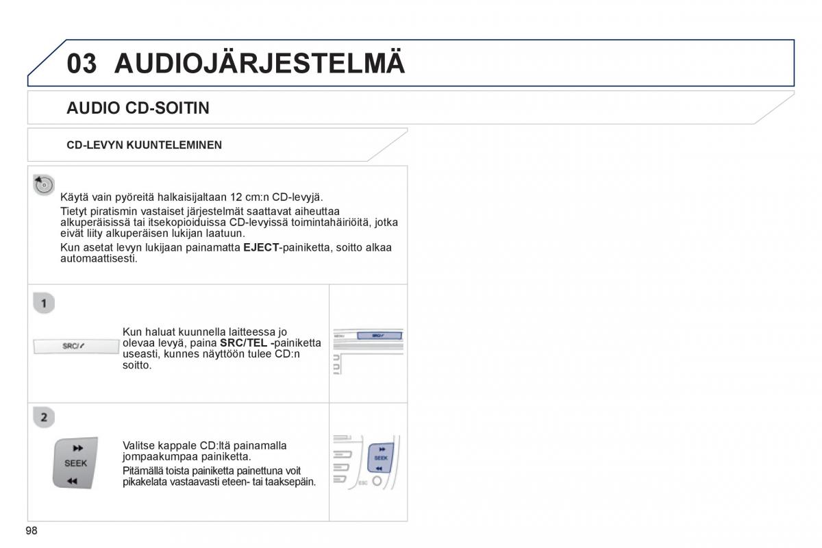 Peugeot 107 omistajan kasikirja / page 100