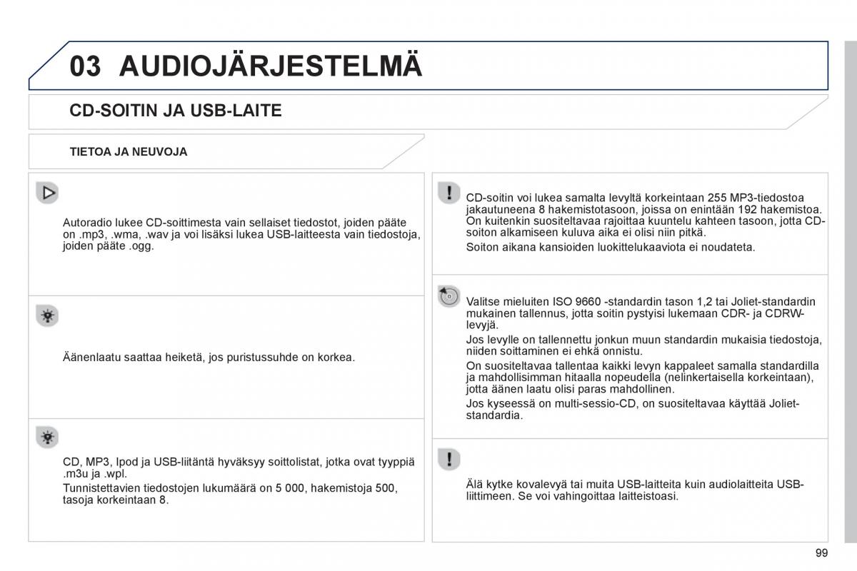 Peugeot 107 omistajan kasikirja / page 101