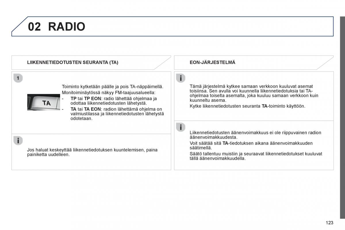 Peugeot 107 omistajan kasikirja / page 125