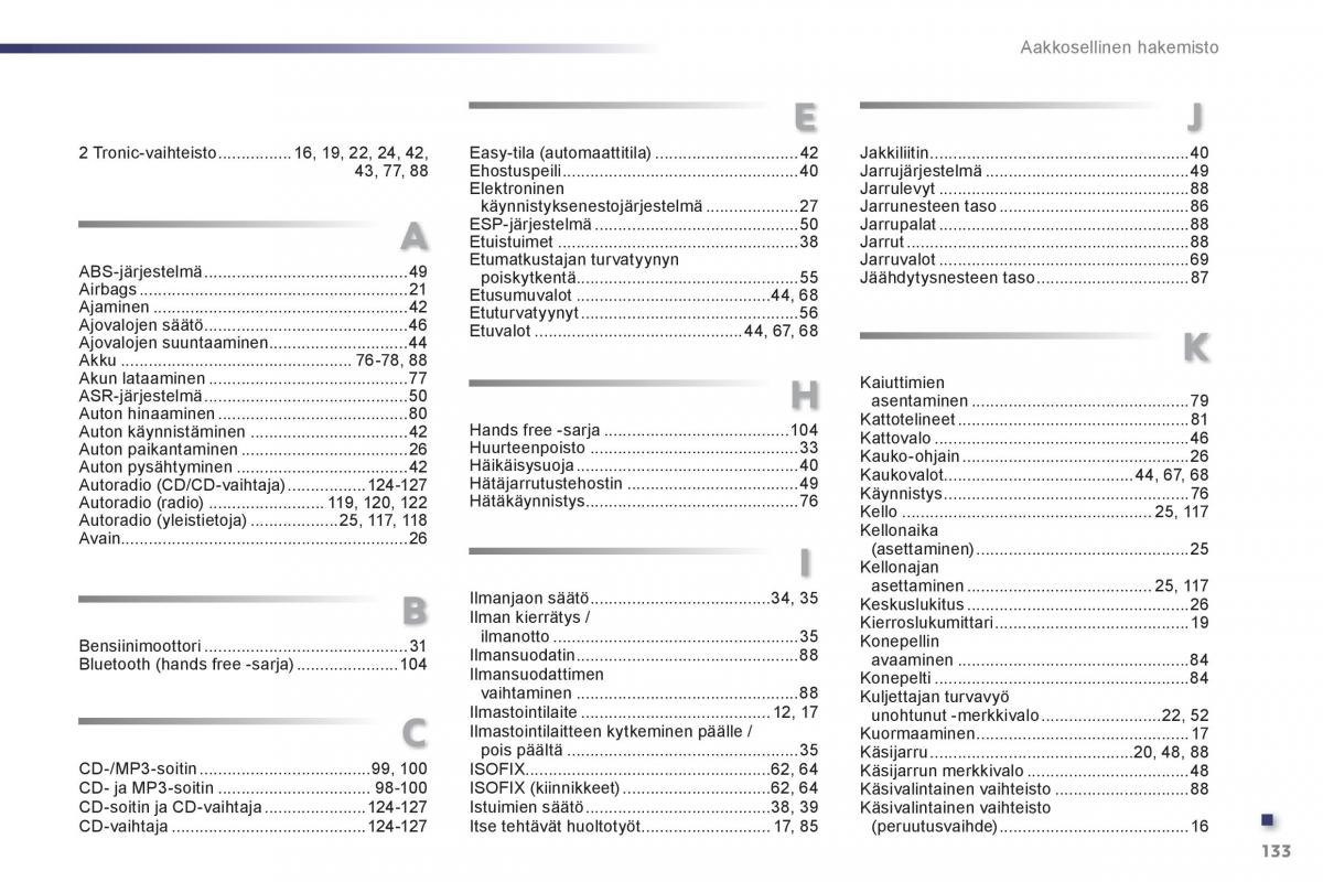 Peugeot 107 omistajan kasikirja / page 135