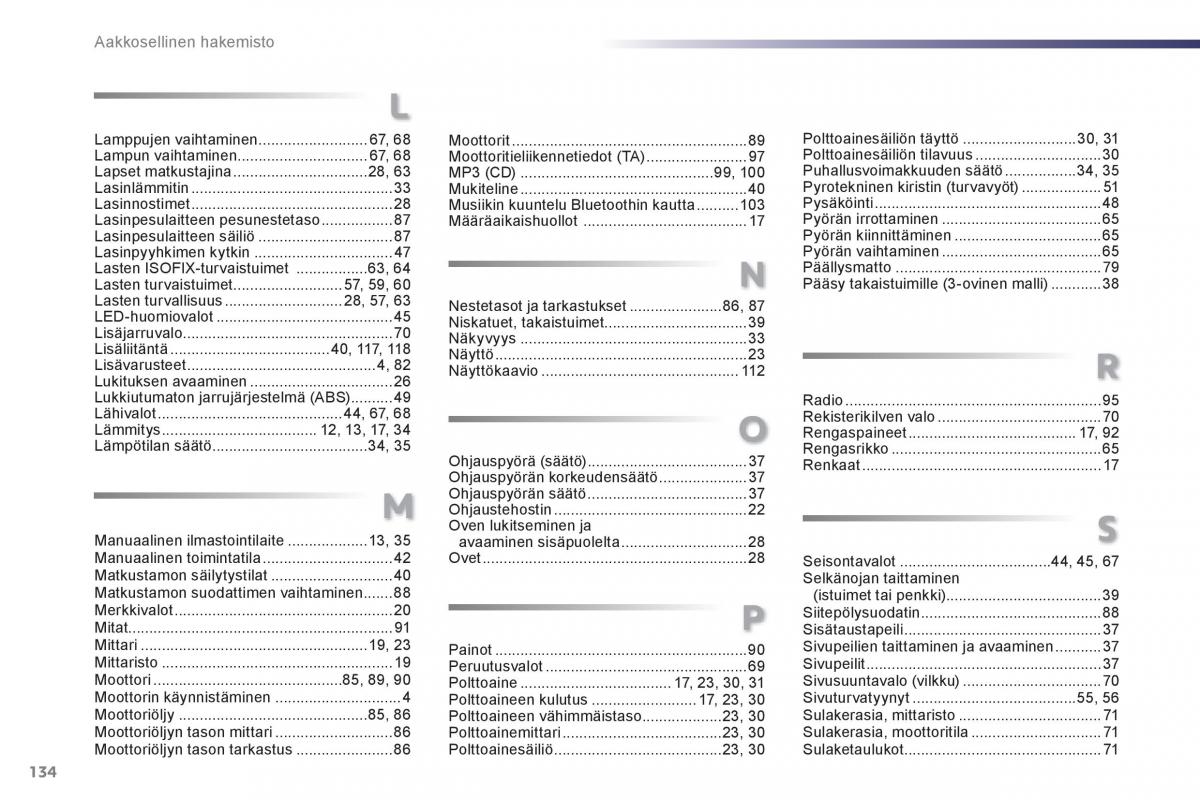 Peugeot 107 omistajan kasikirja / page 136