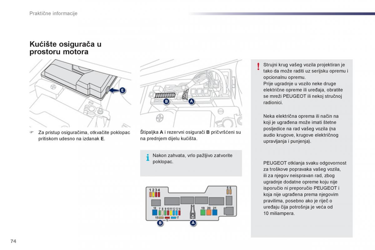 Peugeot 107 vlasnicko uputstvo / page 76