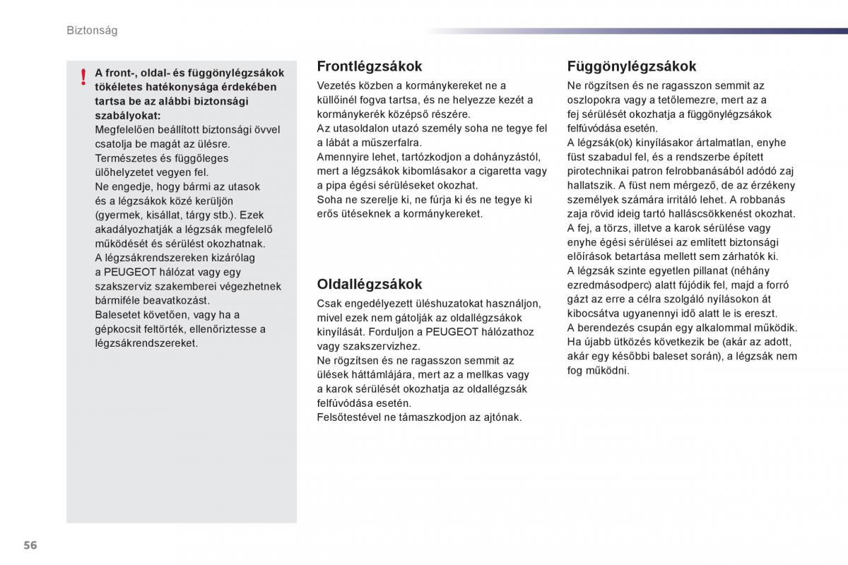 Peugeot 107 Kezelesi utmutato / page 58