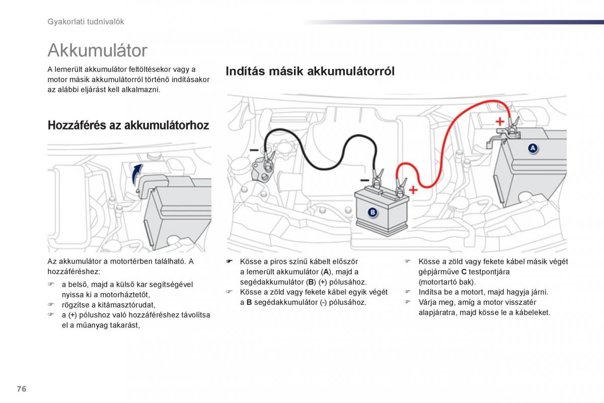 Peugeot 107 Kezelesi utmutato / page 78