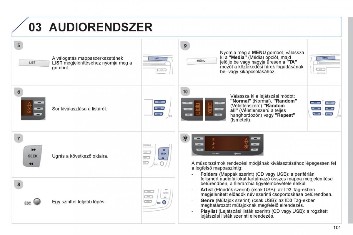 Peugeot 107 Kezelesi utmutato / page 103